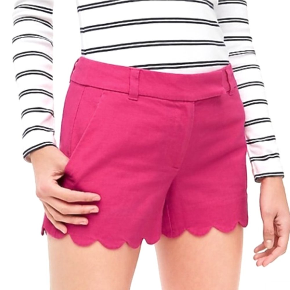 J Crew Scalloped Shorts in Pink  - New with Tags Size 6